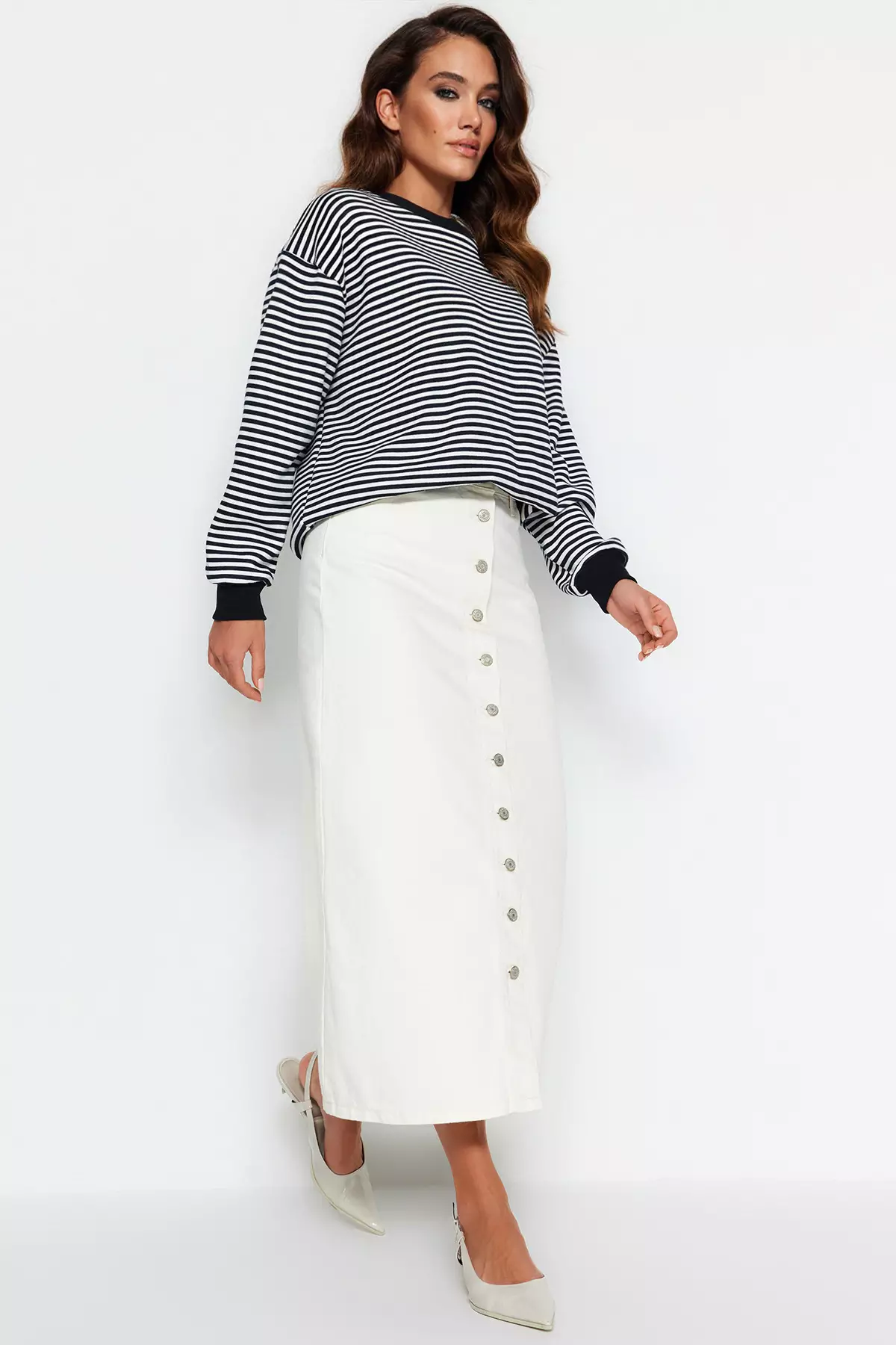 Long Skirts Plus Size White Skirt 70s Denim Skirt Plus Size White