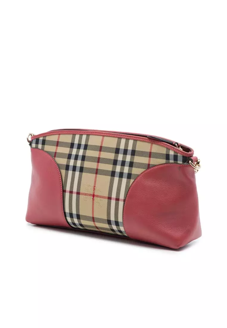 Pre-Loved Burberry Haymarket Check Coated Canvas Chichester Crossbody