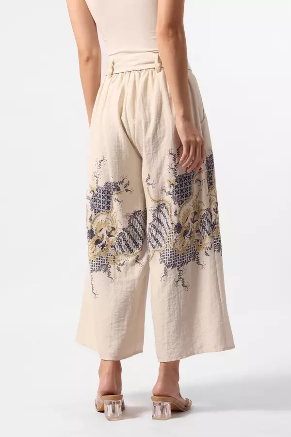 MINIMAL - Kanza - Kulot Motif Parang - Beige Warna Beige