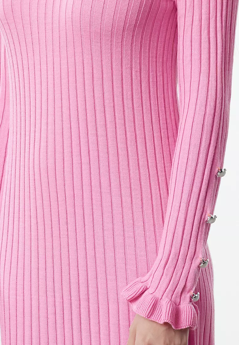 Straight Frill Hem Knitted Dress