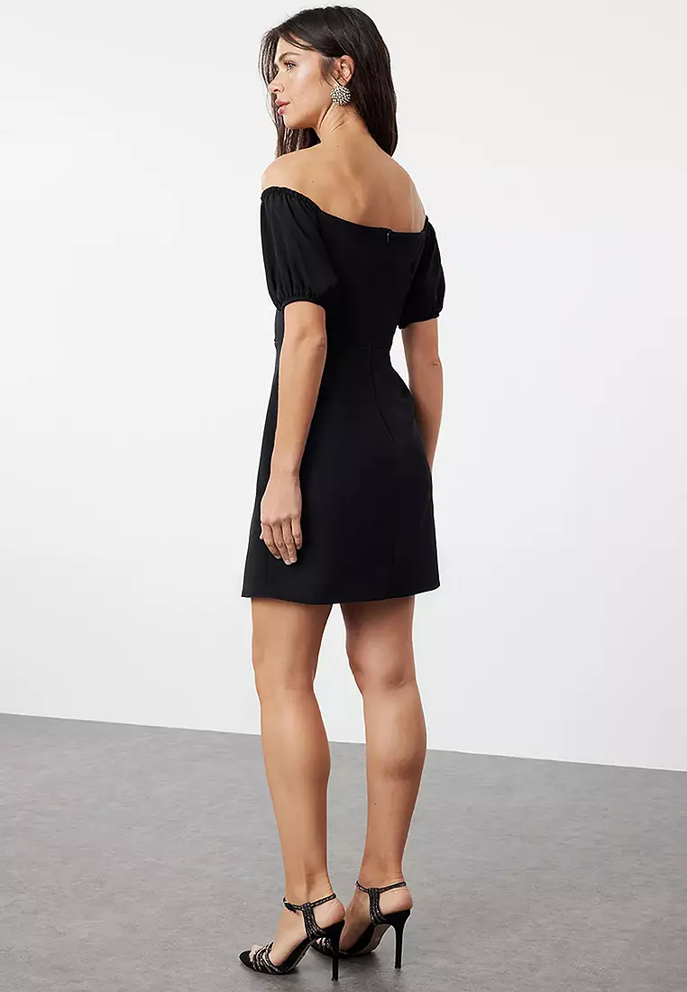 Balloon Sleeve Mini Dress