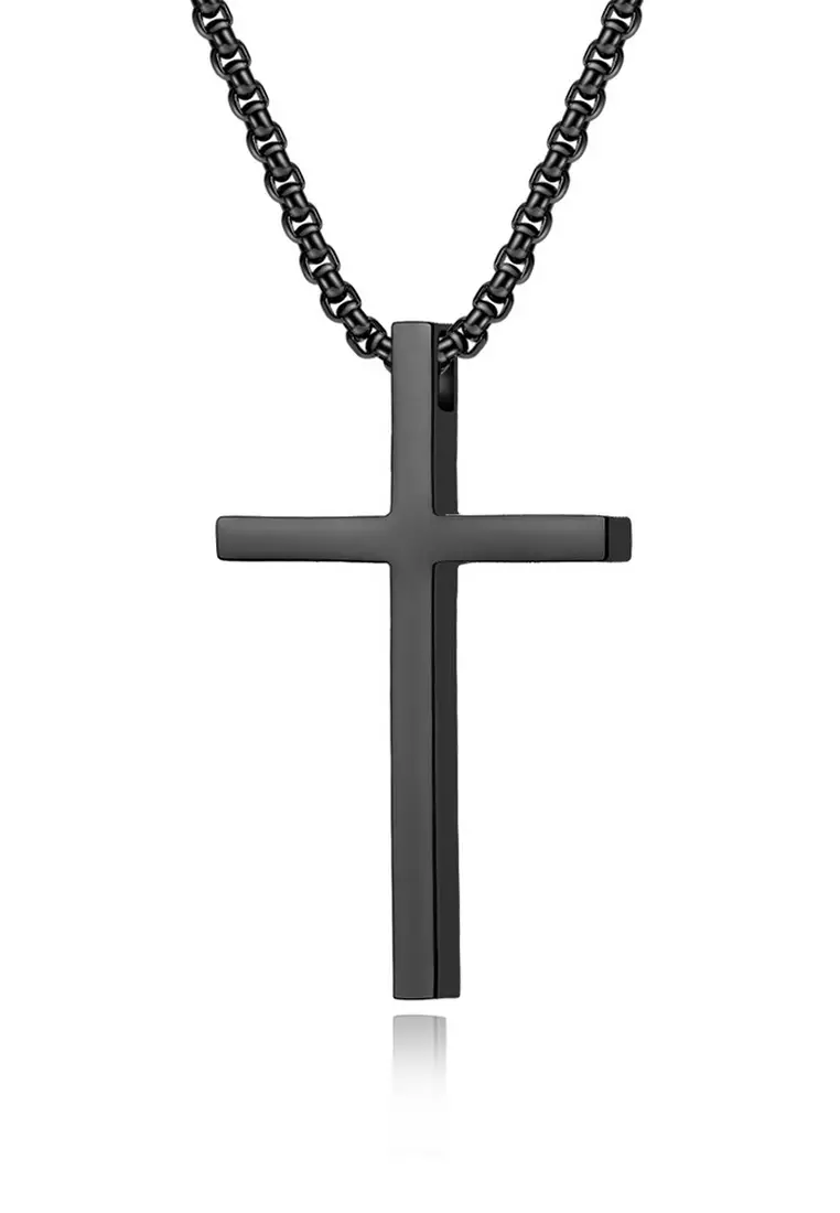 Mens black cross necklace new arrivals