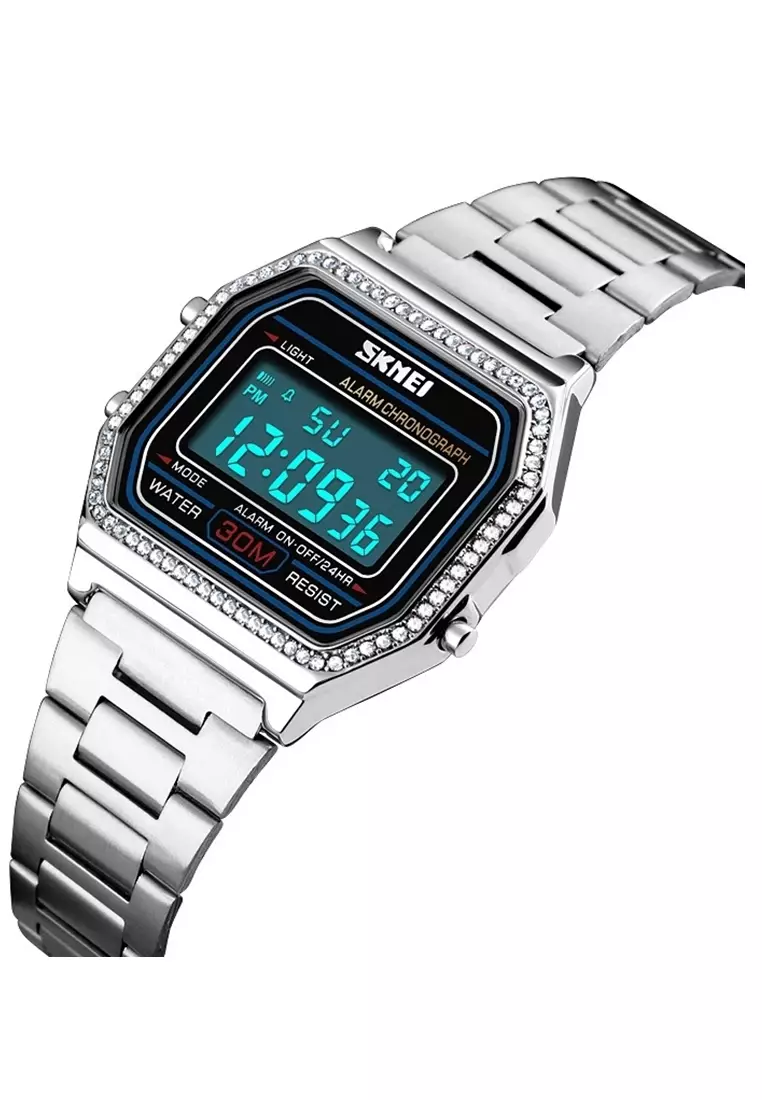Jam Tangan Kasual Digital Pria Waterproof Strap Tali Material Stainless Steel GS48 ORIGINAL