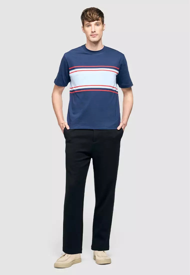 T-Shirt with Panelled Stripes