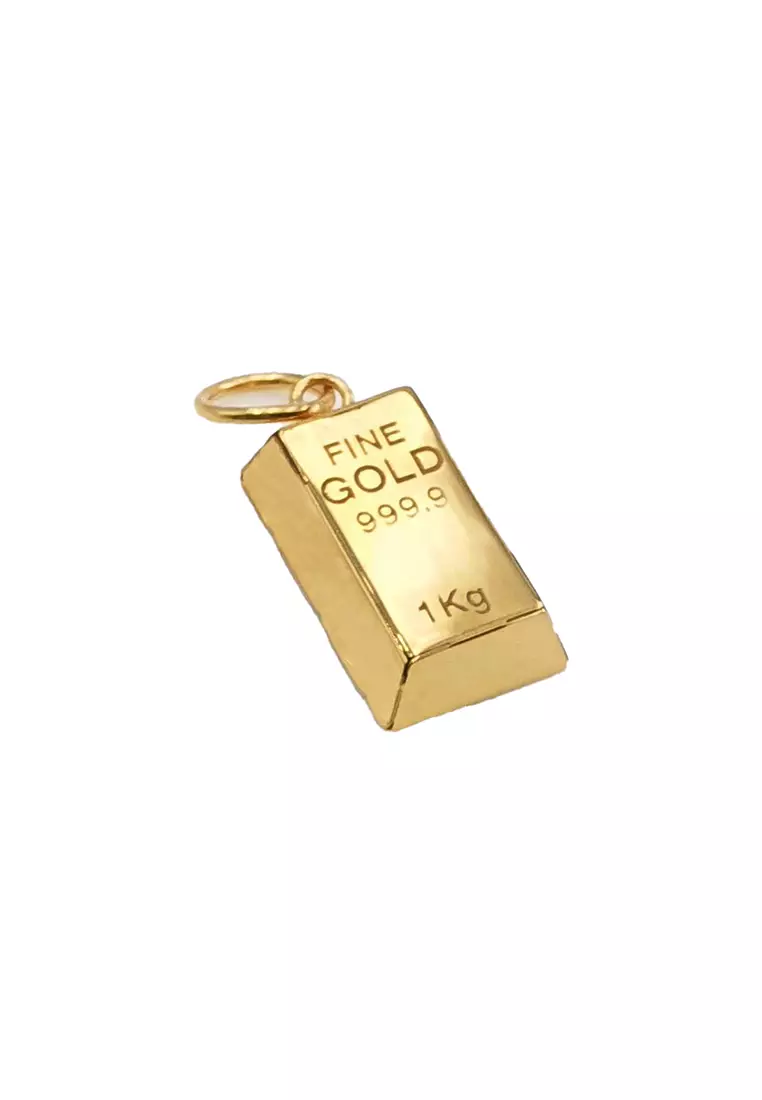 Gold bar charm pendant store