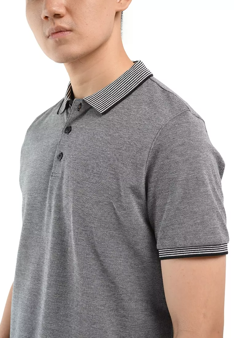 MANZONE Poloshirt Pria Lengan Pendek MZC-BALTNAR - DARK GREY