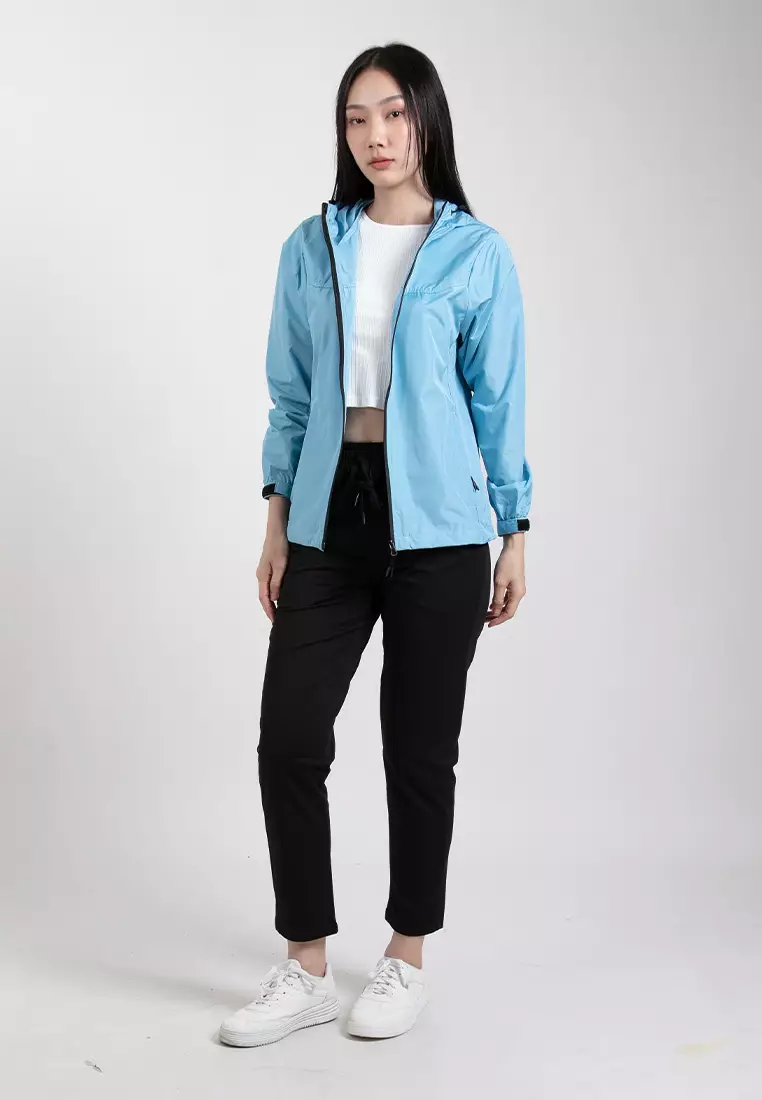 Forest Ladies Premium Windbreaker Women Trekking Biker Jacket Jogging Running Hoodie Waterproof Jacket - 830118-32LtBlue