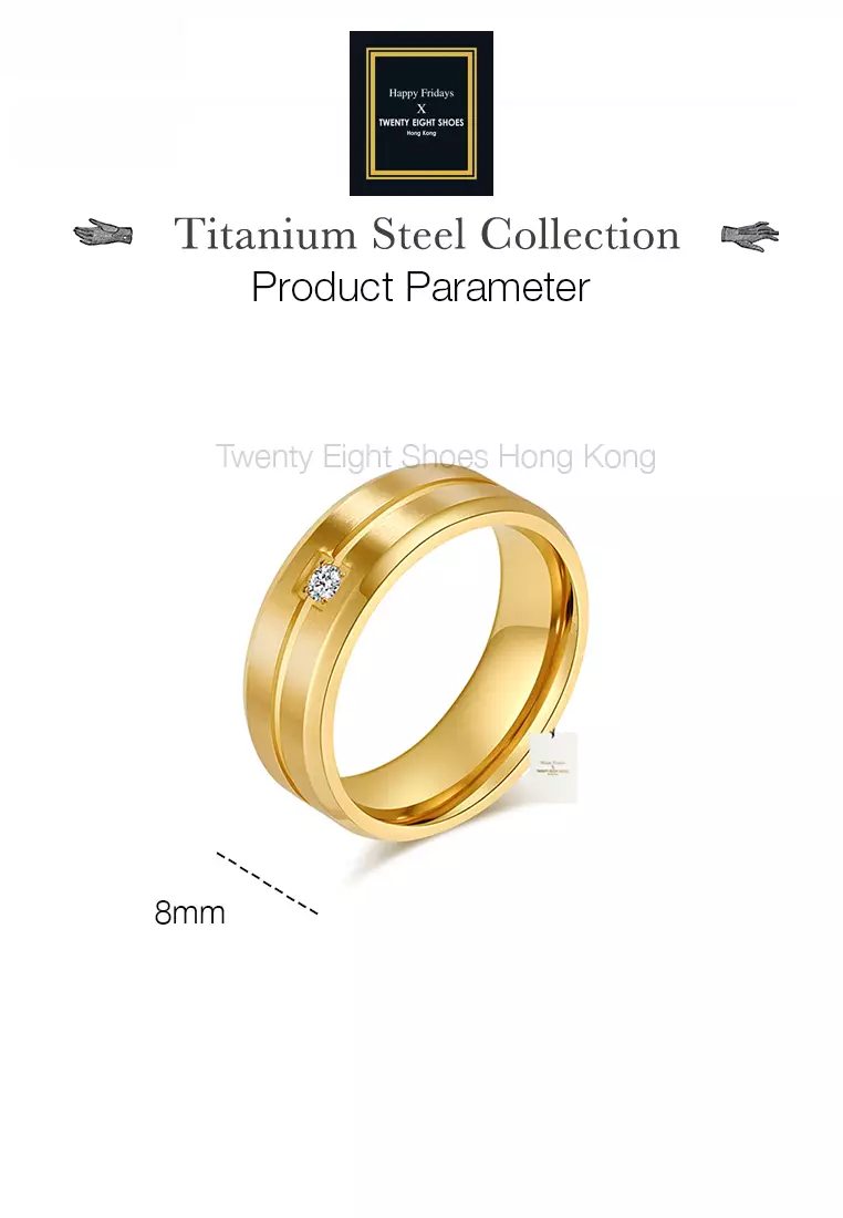 Stylish Chic Titanium Steel Zircon Ring JW QF-JZ910