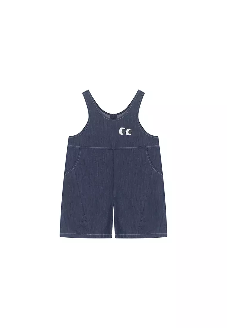 男女小童背带裤牛仔连体裤宽松休闲短裤