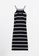 LC WAIKIKI black Square Collar Striped Strap Women's Dress DD5B7AA58380F2GS_1
