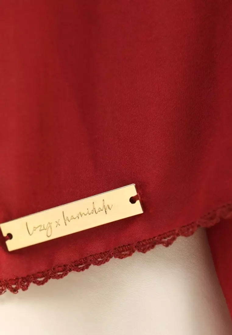 Embroidery Signature Shawl Maroon