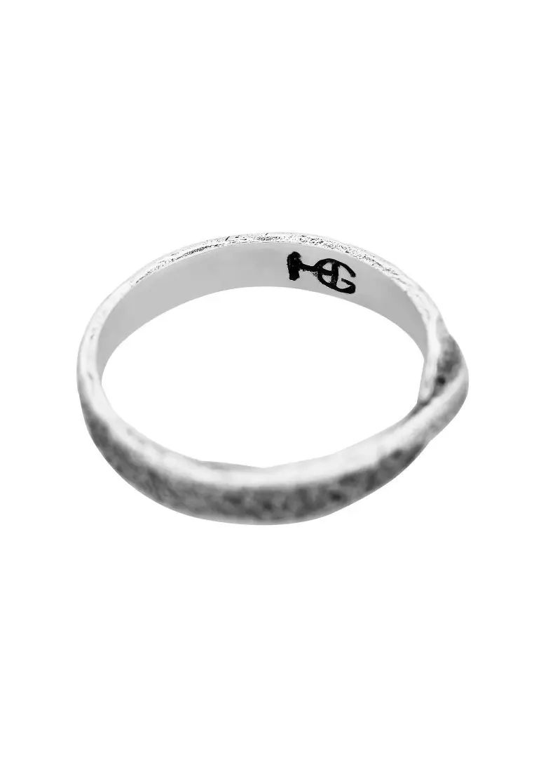 EXCLUSIVE Cincin Perhiasan Perak 925 Pria Band Twisted Oxide