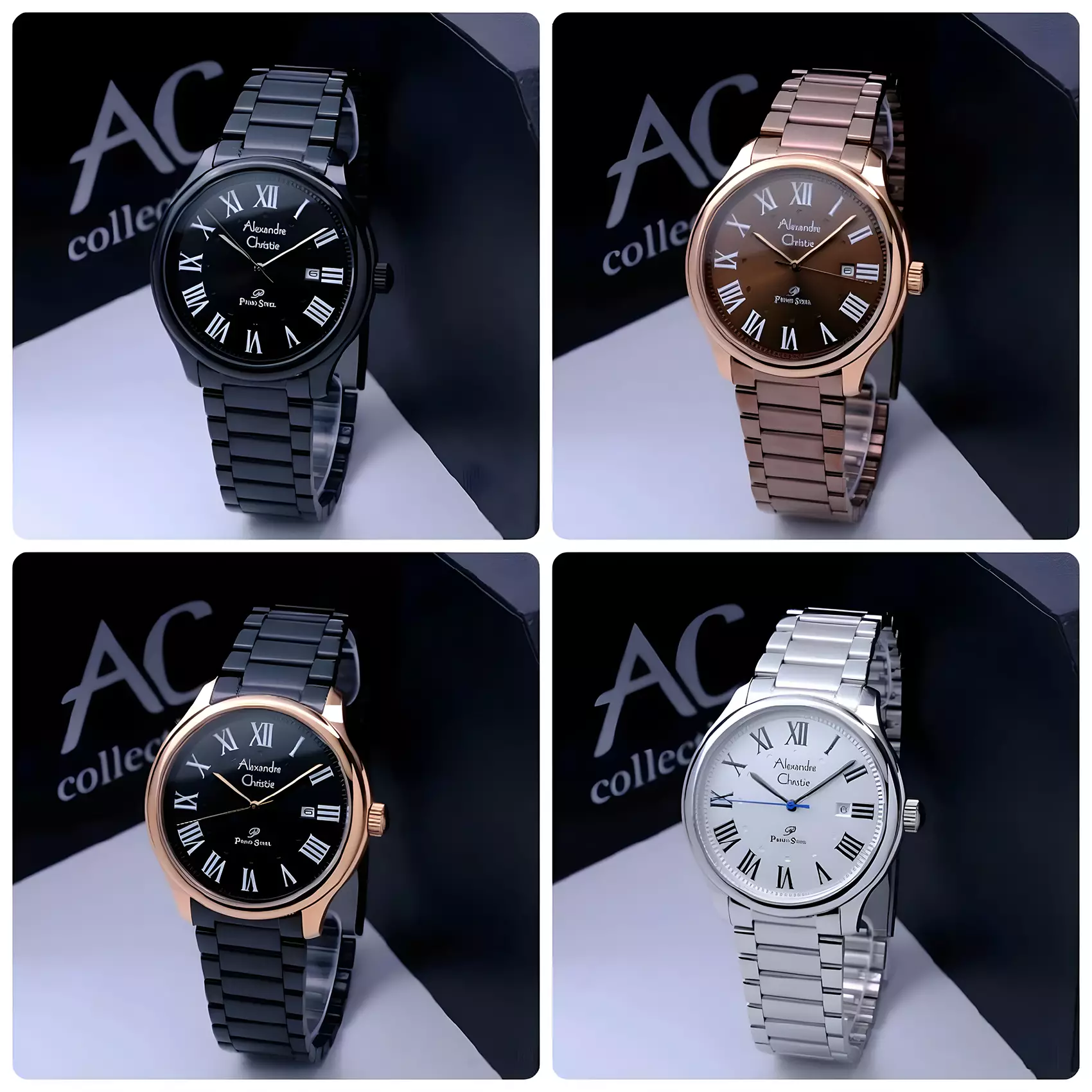 Alexandre Christie Primo Steel - Jam Tangan Analog Pria - Black - Stainless Steel - 1042 MDFIPBA