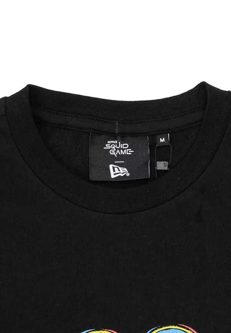 NE x Squid Game Black Graphic Oversized Short Sleeve T-Shirt