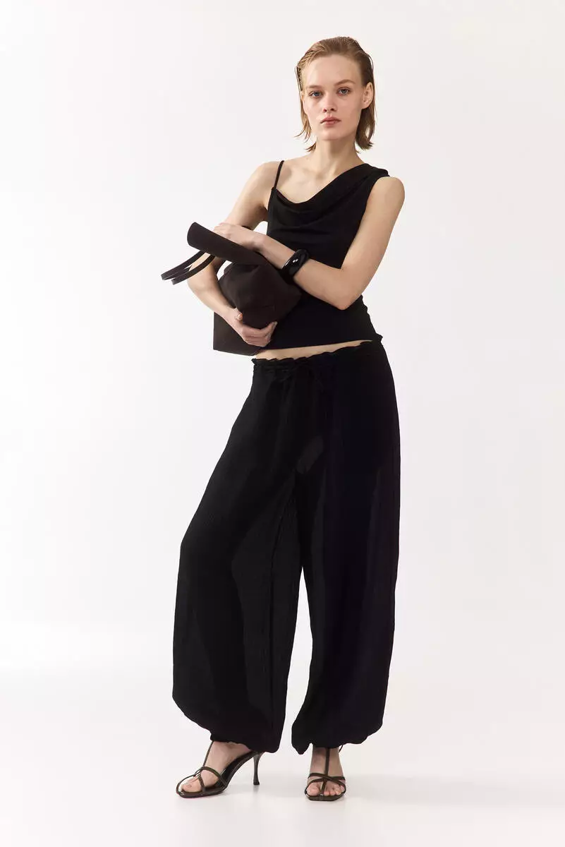 Balloon drawstring trousers