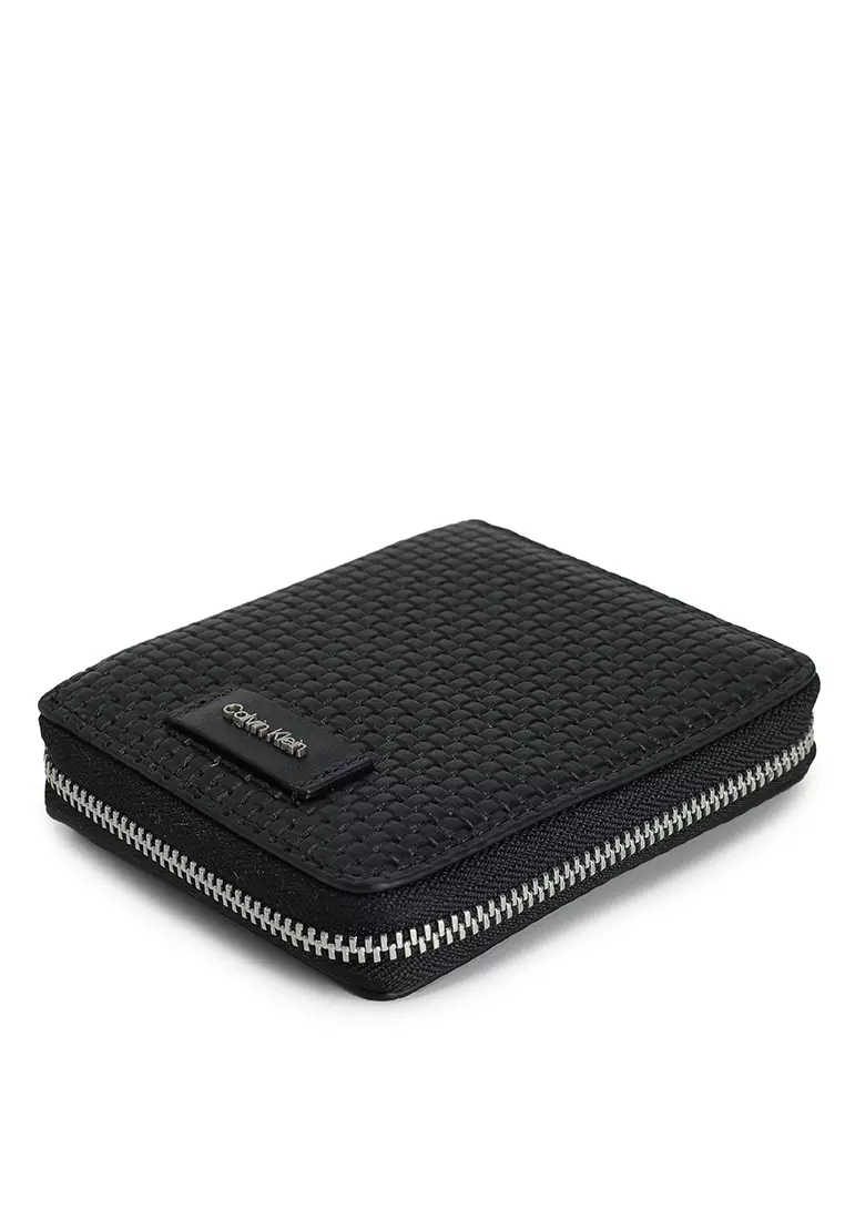 Embossed Woven Zip Billfold Wallet - Calvin Klein Accessories