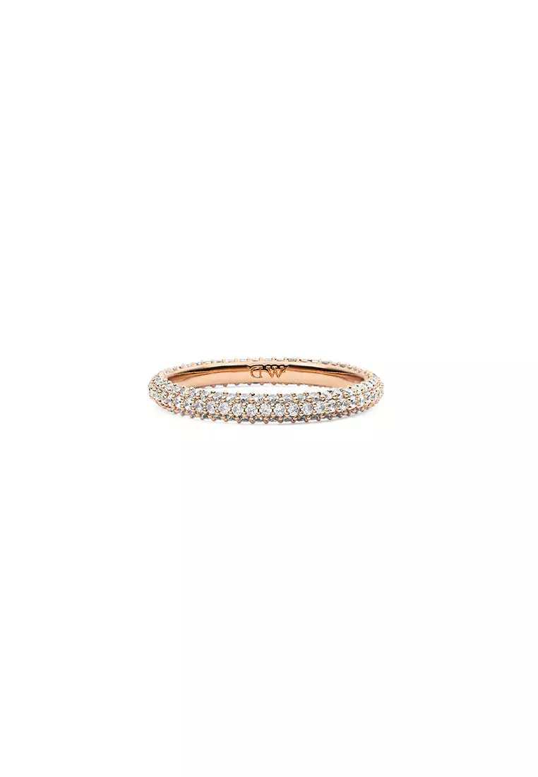 Pavé Ring 2.9mm Rose Gold Unisex Ring for women and men stainless steel crystal Ring DW Official Authentic Original Cincin perempuan lelaki DW