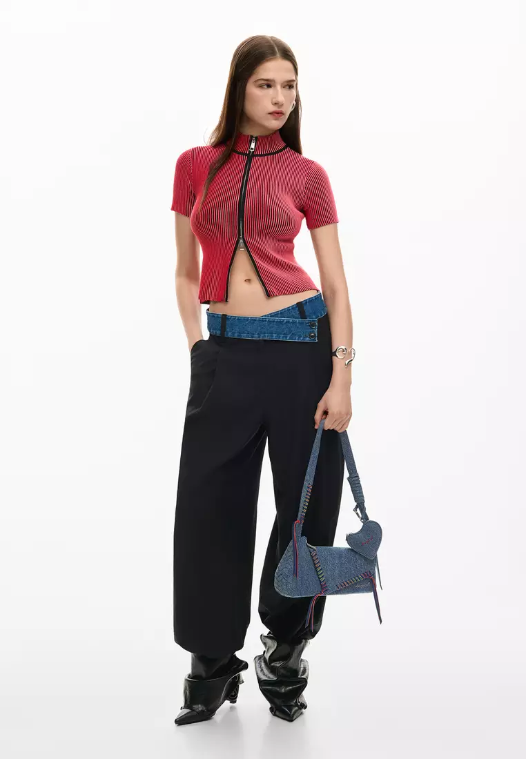 Medium denim heart bag