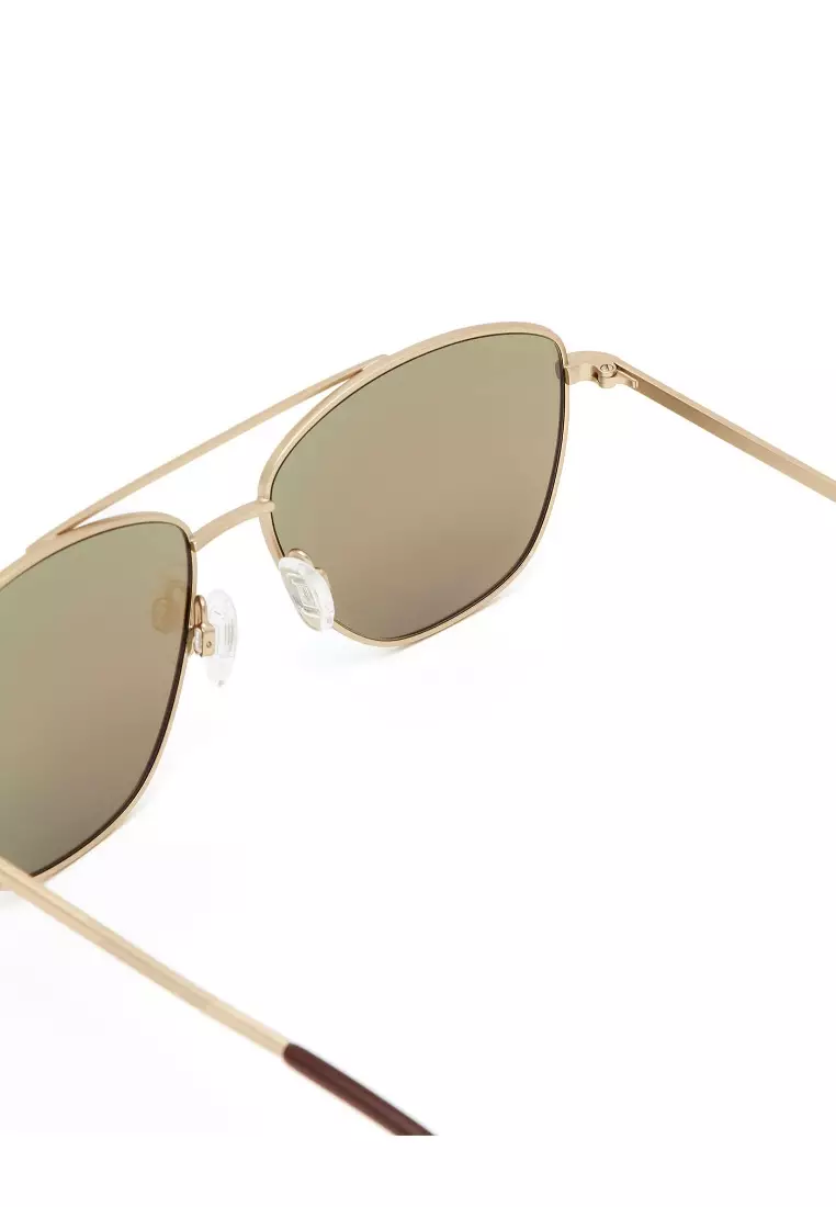 HAWKERS Gold Clear Blue LAX Sunglasses for Men and Women. UV400 Protection. Official Product Designed in Spain