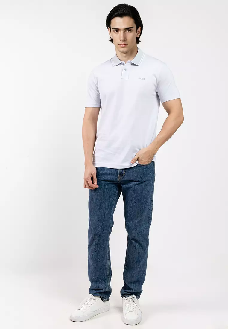 Oxford-Pique Polo Shirt  - BOSS Orange