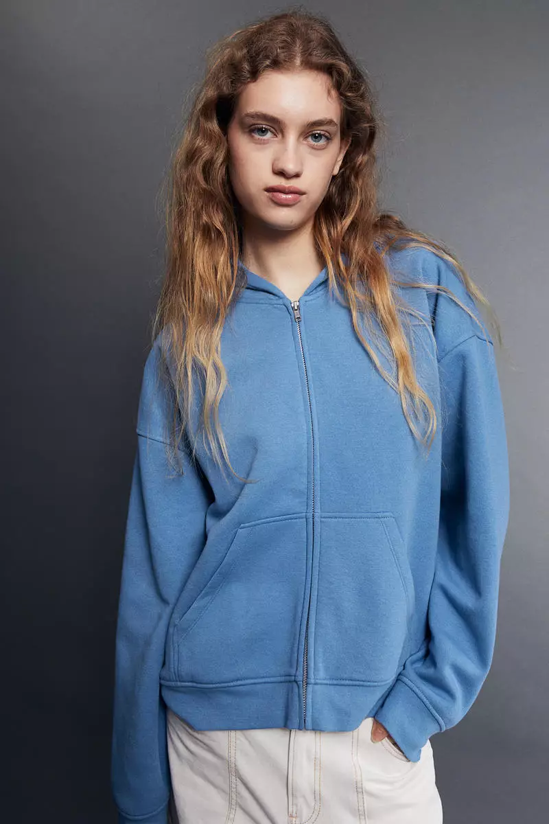 Oversized zip-through hoodie