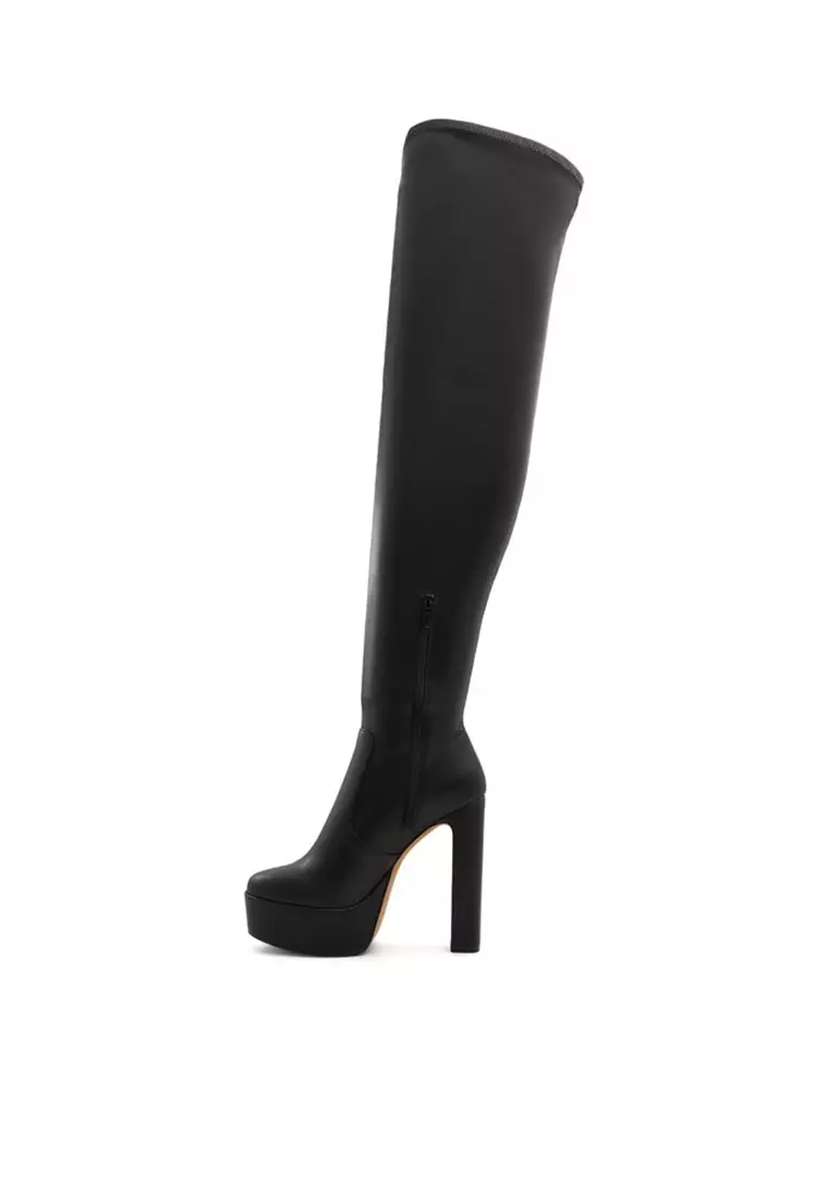 Knee discount platform boots