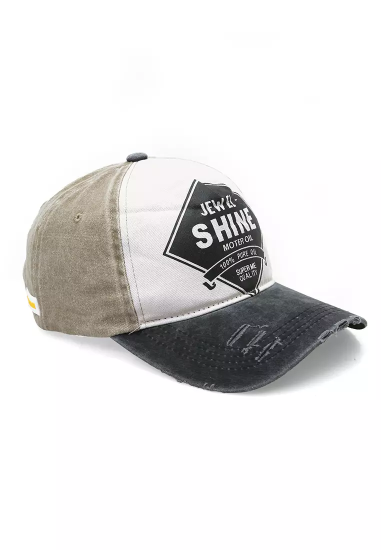 Jahari Topi Baseball Pria Wanita Vintage Design Resizable Strap Casual Cap Material Cotton ORIGINAL - Khaki Black