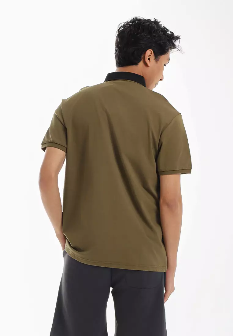 Forest Premium Cotton 210gsm Cut & Sew Polo T Shirt Men  - 24017-48Olive