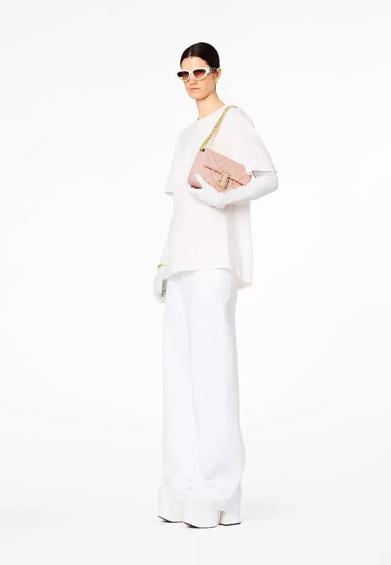 The Quilted Leather J Marc Shoulder Bag Rose