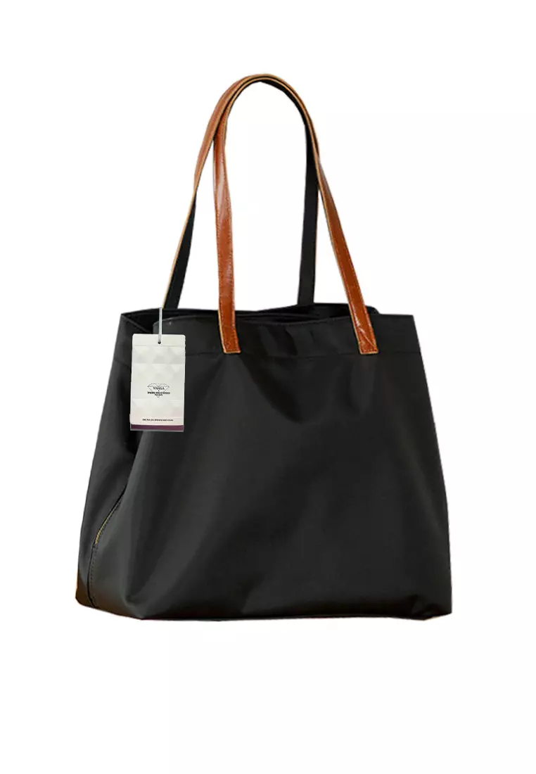 VANSA Fashionable Oxford And Cow Leather Tote Bag VBW-Tb-2017.L