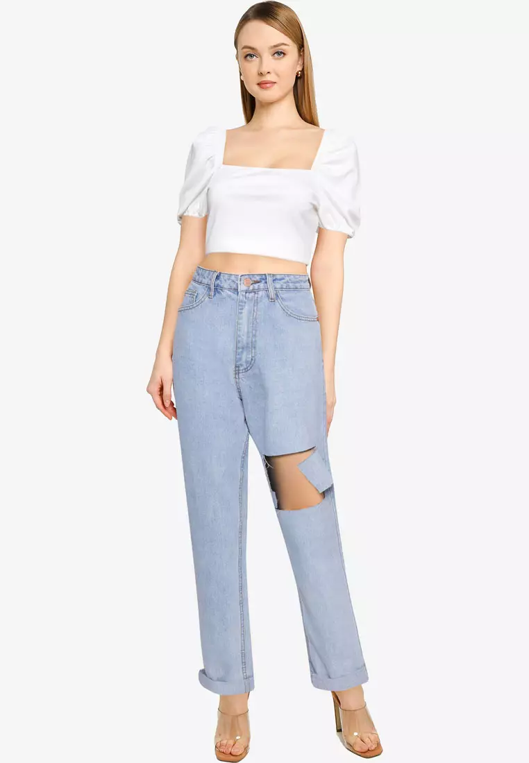 Missguided straight leg jeans discount
