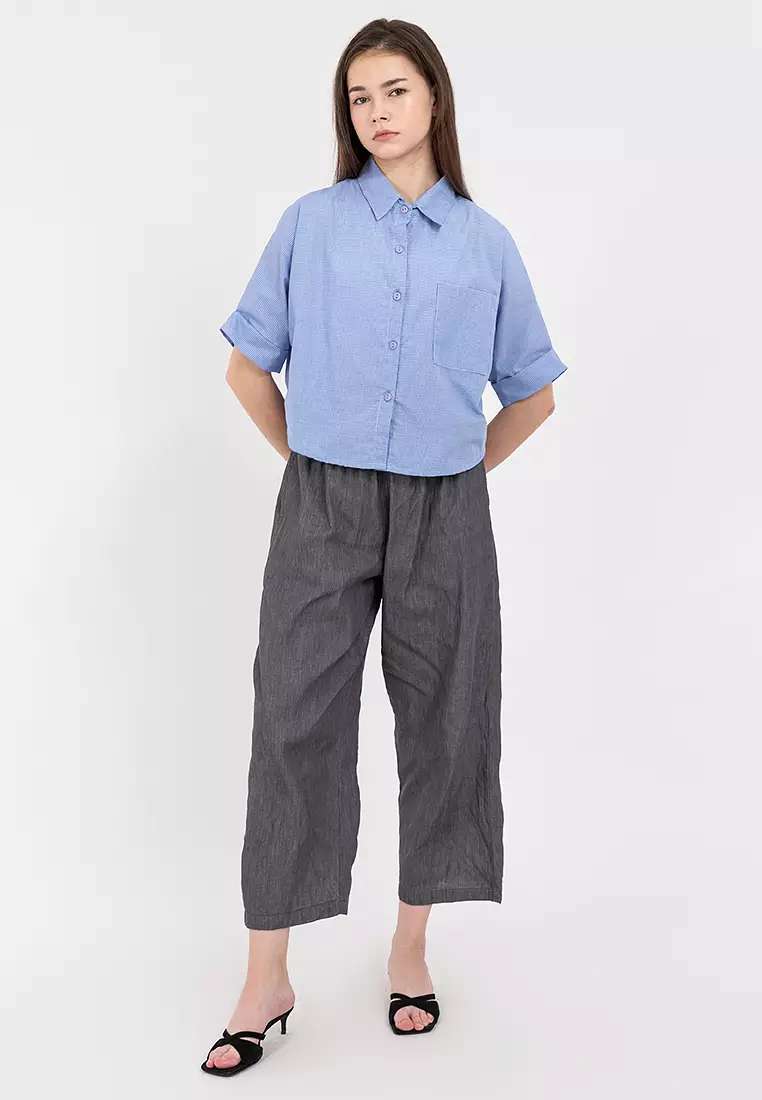 Cassandra Crop Polo Top