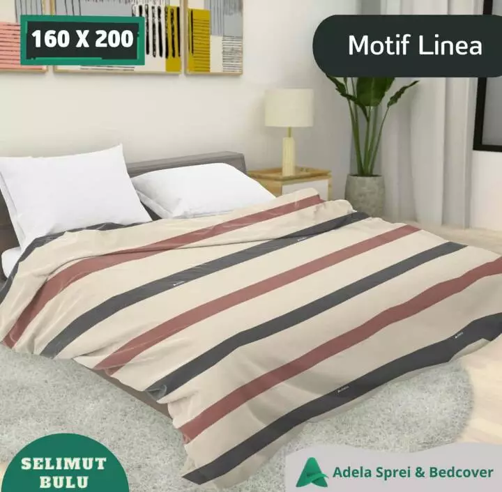 Jual Adela Sprei & Bed Cover Adela Selimut Bulu 160x200 LINEA