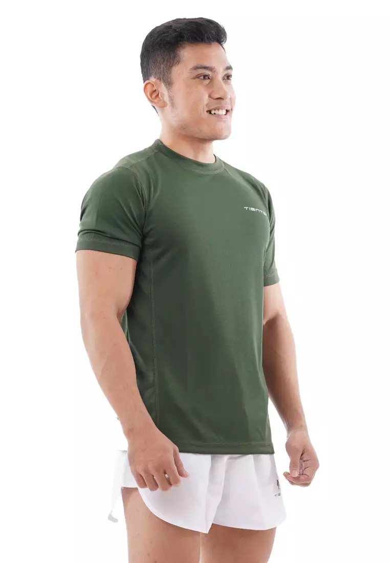 Tiento Kaos Dry Fit Men Army Baju Olahraga Lari Pria