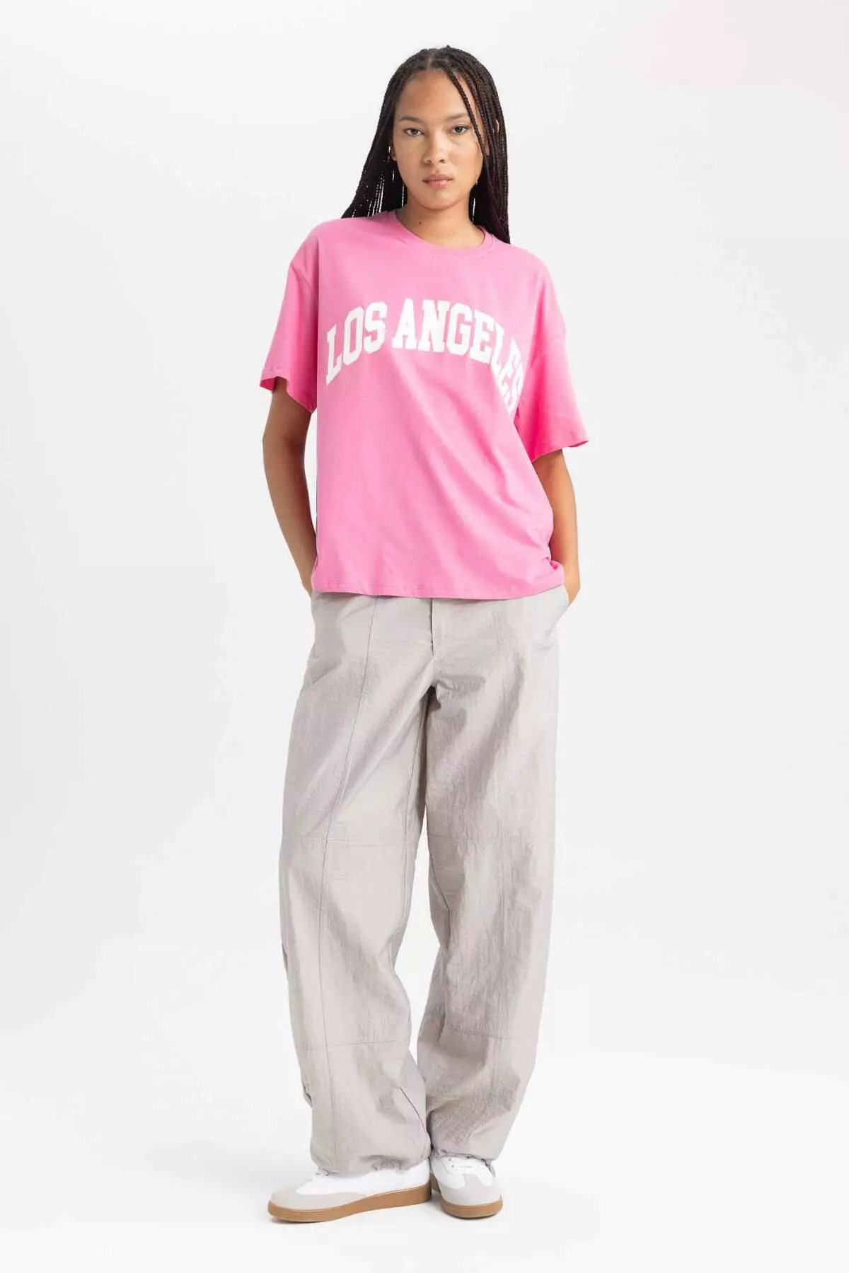 Oversize Wide Fit Crew Neck Short Sleeve T-Shirt B0661Axns