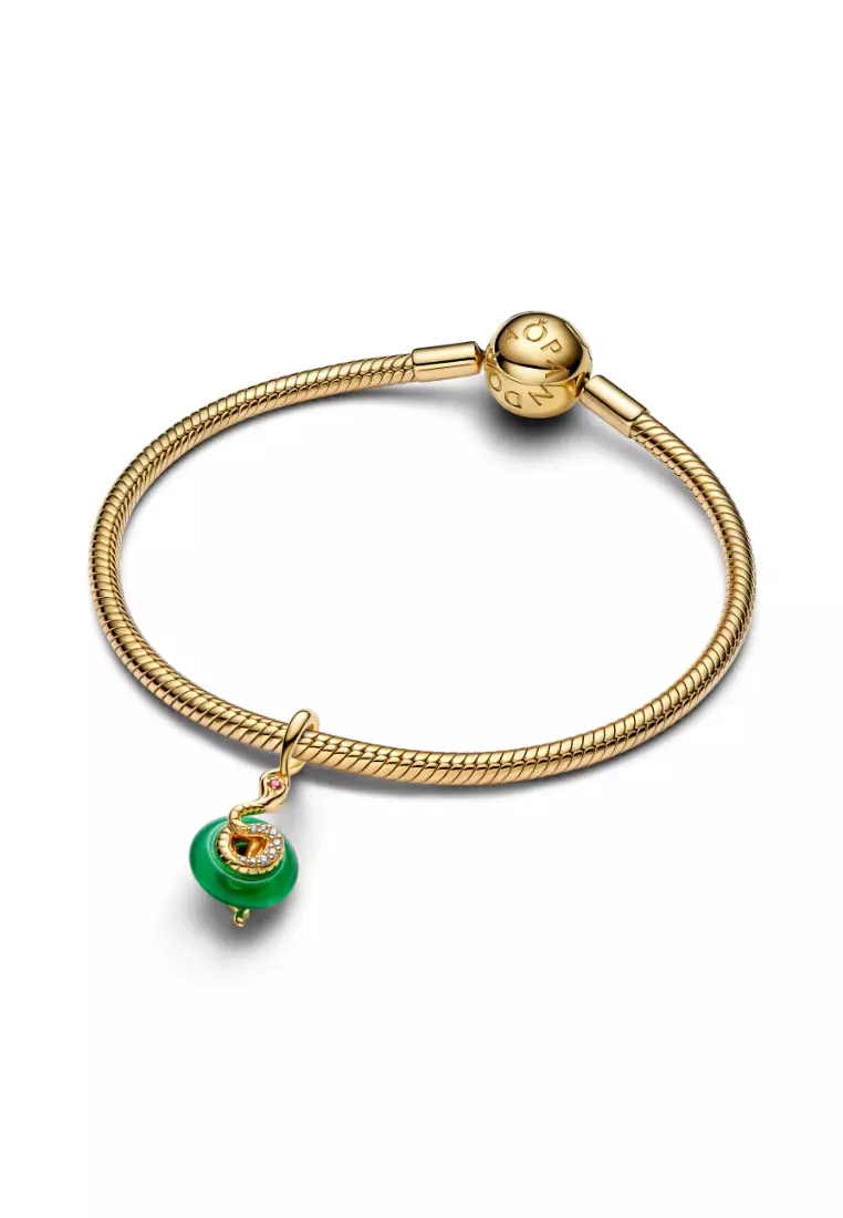 Snake Green Murano Glass Dangle Charm