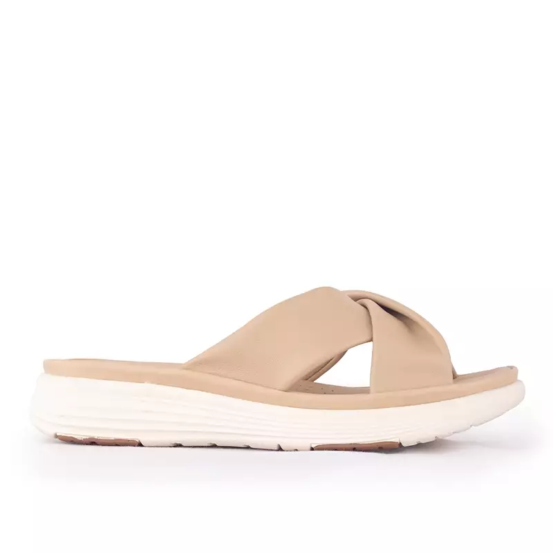 Sandal Strap Sling Back Wanita Casual Gino Mariani Brielle Apricot