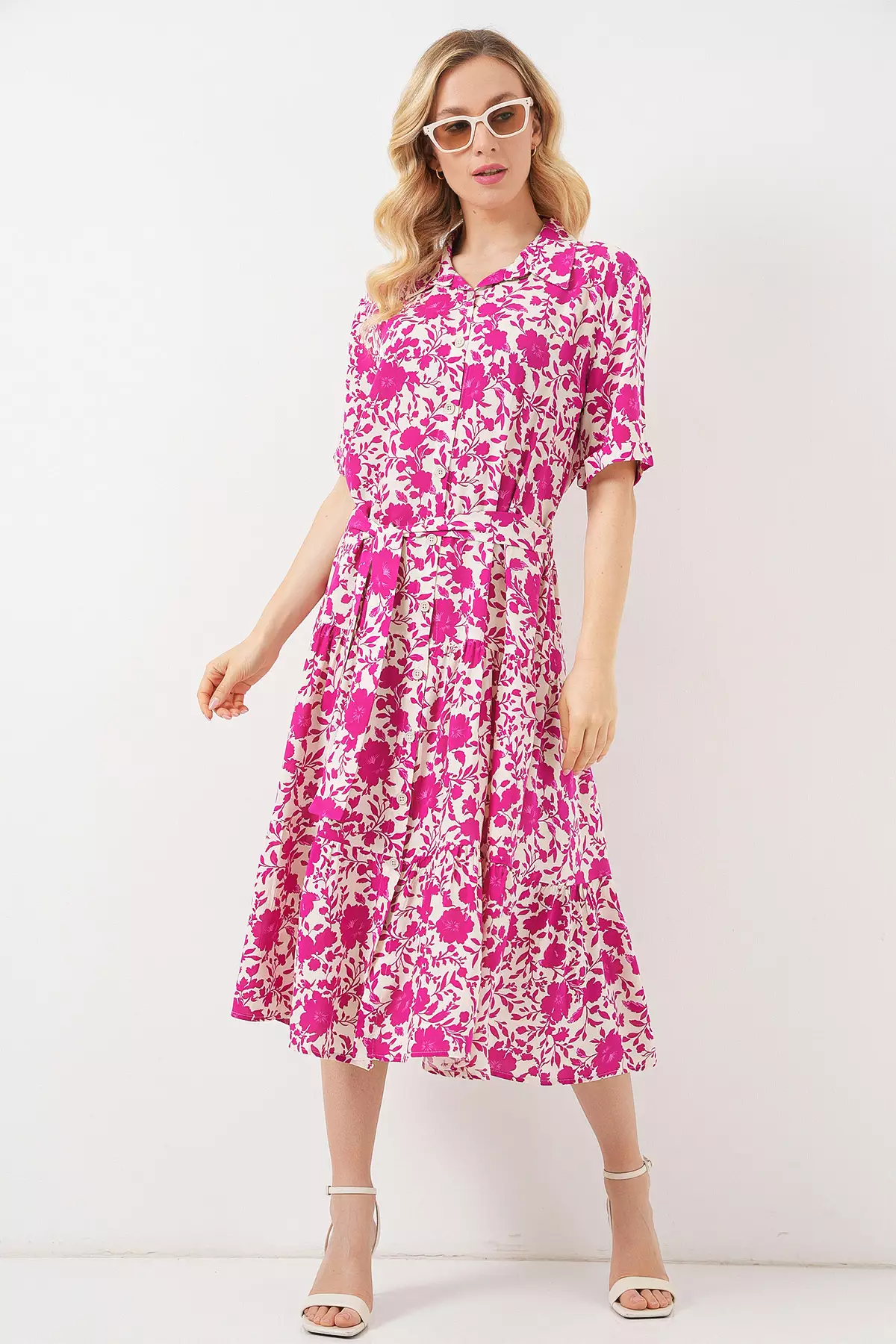 Short Sleeve Patterned Dress