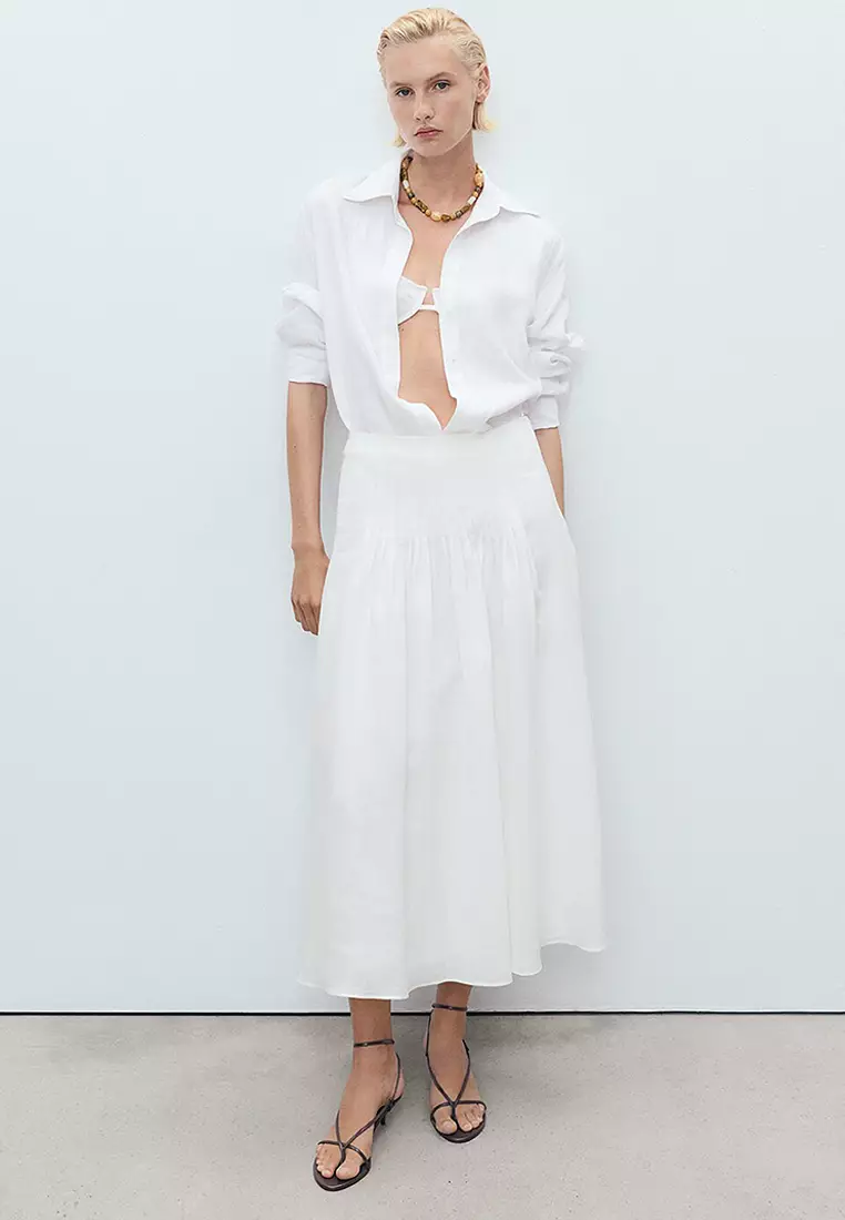 Ramie Pleated Skirt
