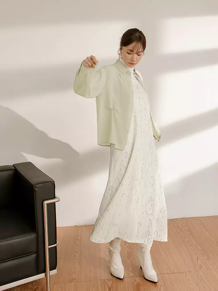 Buy OBSTYLE Sheer Pleated Design Shirt Top [AB19612] 2026 Online