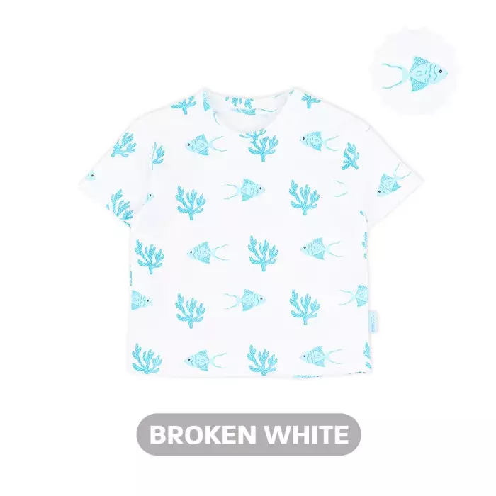 Mooi X Dinda Puspitasari Kaos Anak Laki - Laki Ruhie Printed Tee - Broken White