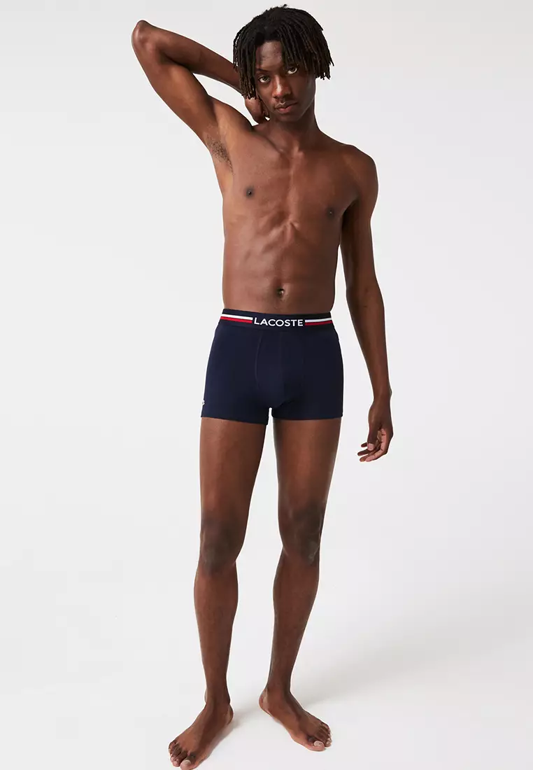 Buy Lacoste Pack Of 3 Iconic Boxer Briefs With ThreeTone Waistband