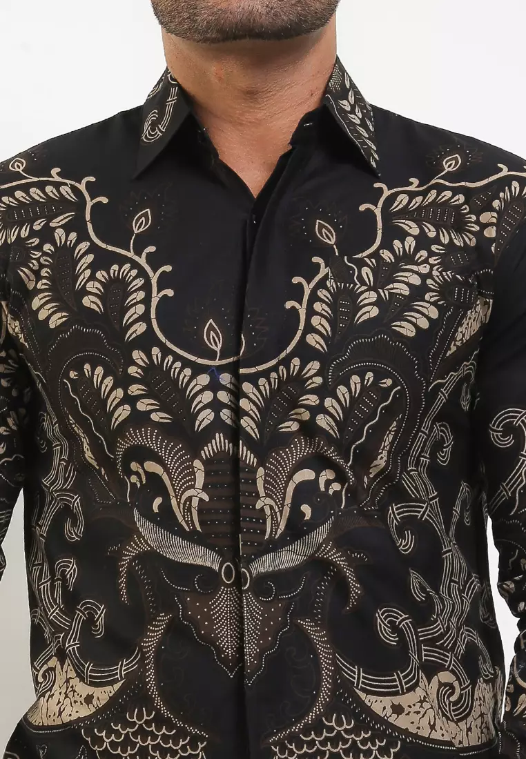 Eleazer Kemeja Batik Premium Pria Casual Modern Lengan Panjang