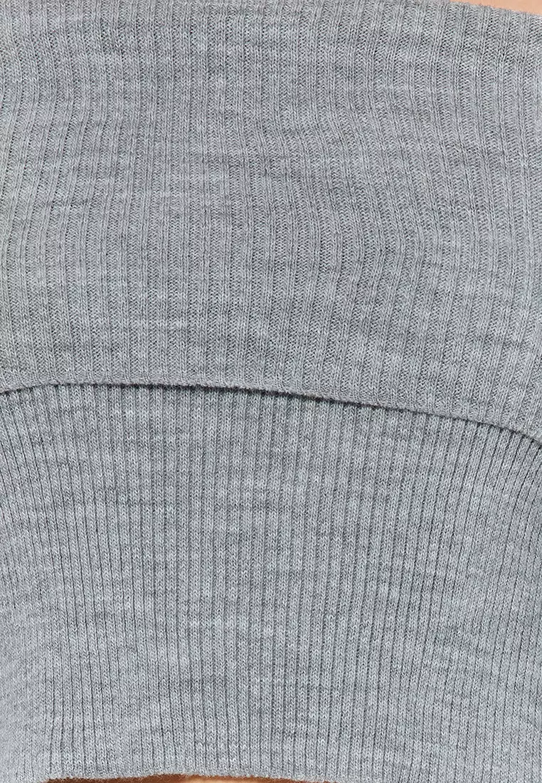 Super Crop Carmen Collar Sweater