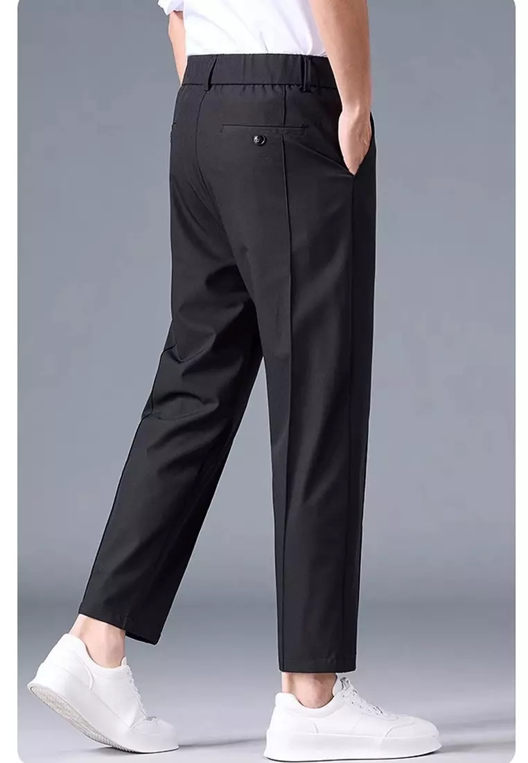 Men's Elasticated Waist Ankle Suit Pants