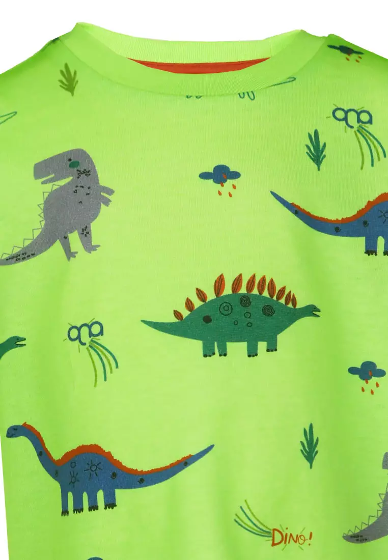 Qna Boy Bursin Short T-Shirt Anak Hijau