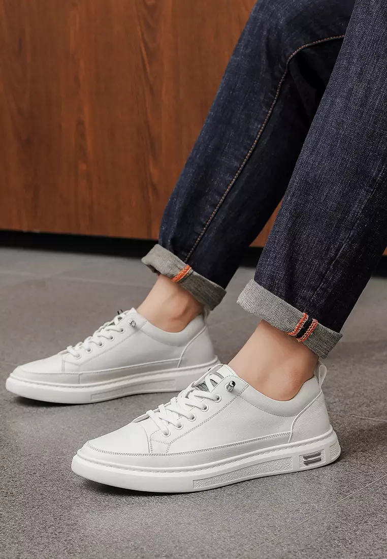 Grain Leather Lace Up Sneakers MK808 1