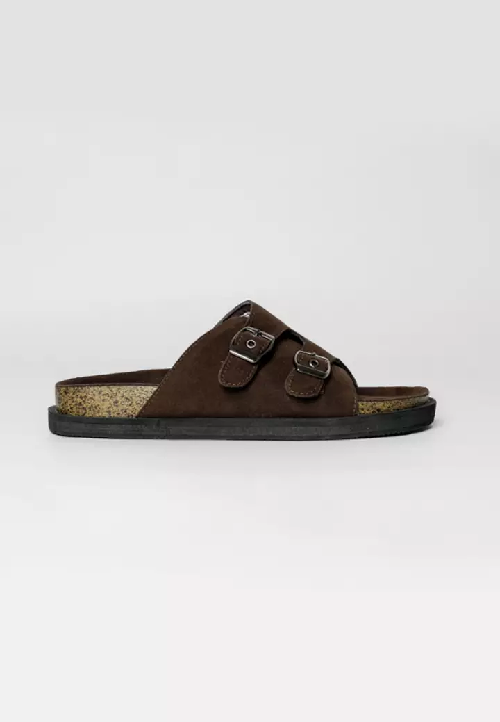 Pamole - Sandal Wanita Kekinian Sendal Cewek Sendal Flat - Aura Series Kopi