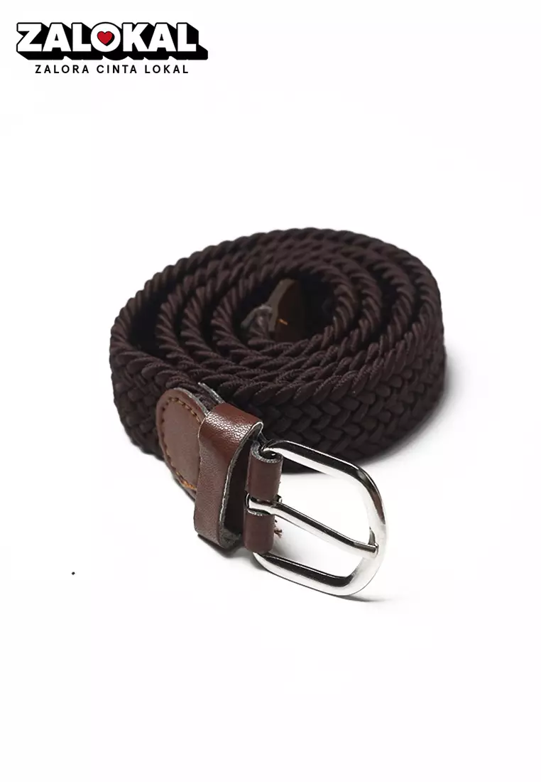 Houseofcuff Ikat Pinggang Rajut Belt Sabuk Pria Unisex Coklat