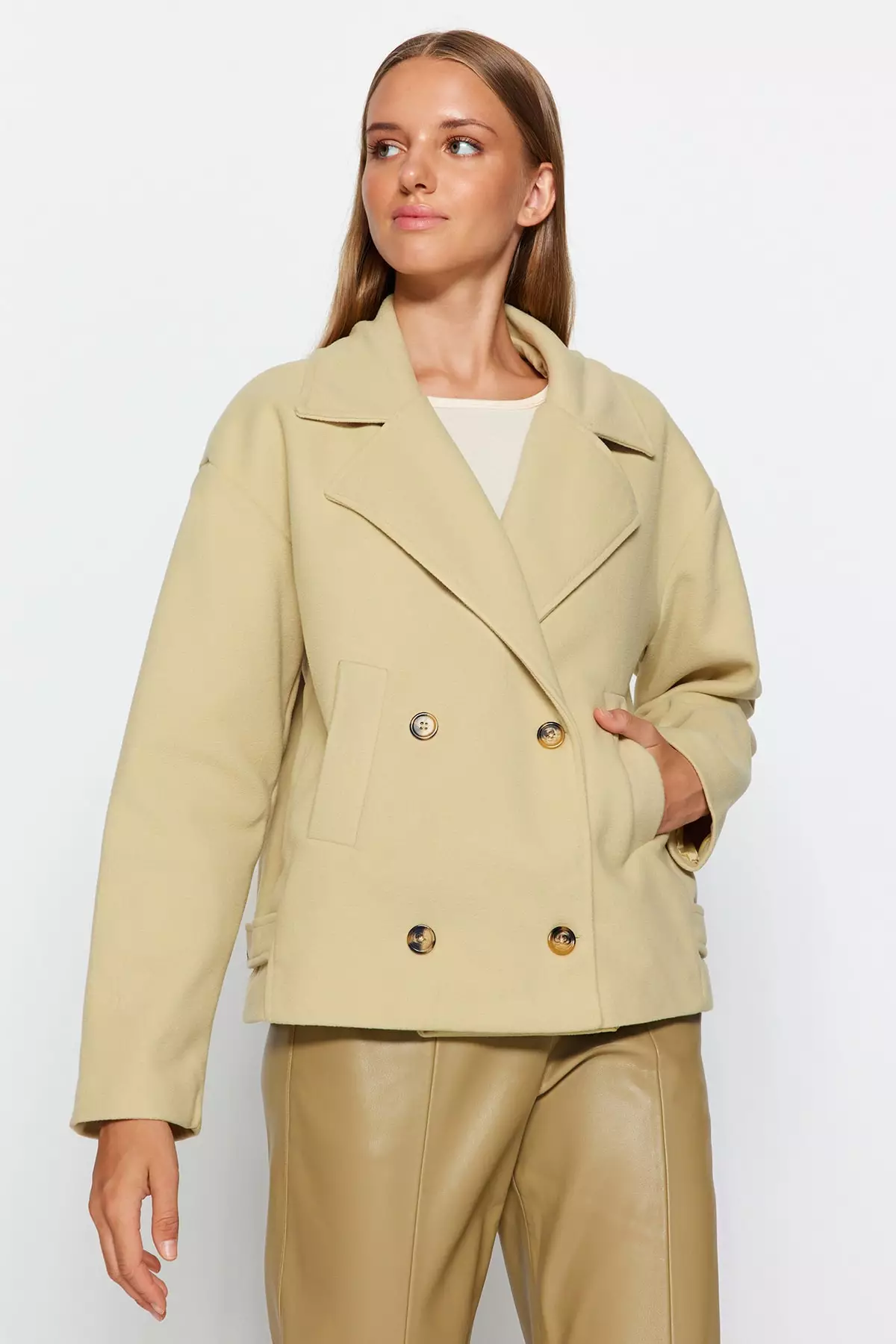 Buy Trendyol Double Breasted Coat 2024 Online ZALORA Singapore
